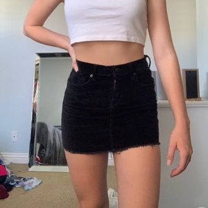 Black corduroy brandy melville mini skirt